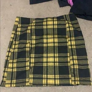 A plaid skirt